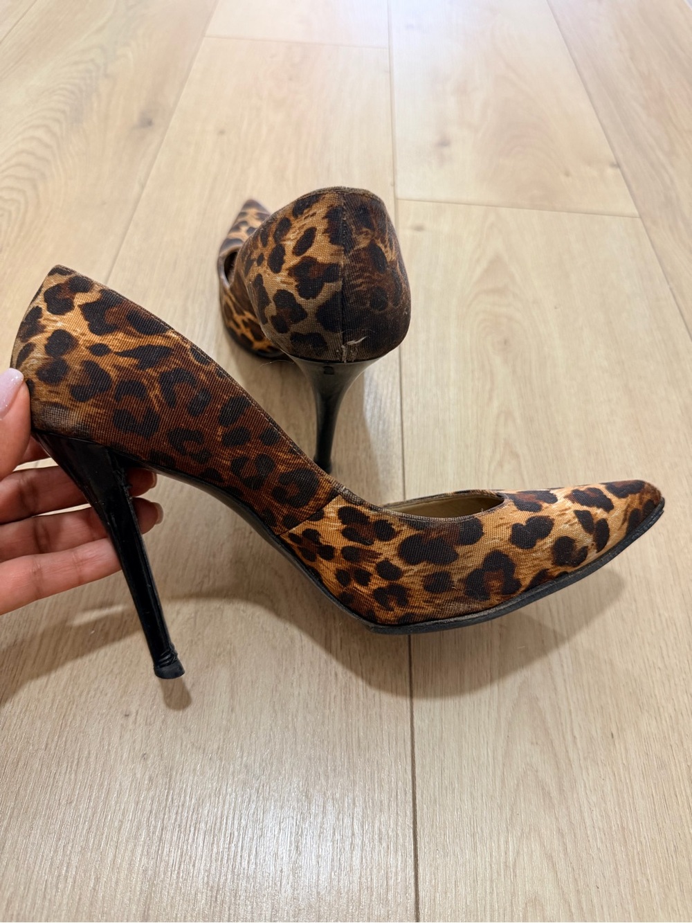 Stuart Weitzman Leopard Print Pointed Toe Pumps